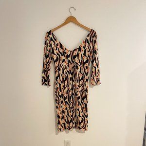 Vintage Diane von Furstenberg DVF Off the Shoulder Cocktail Dress
